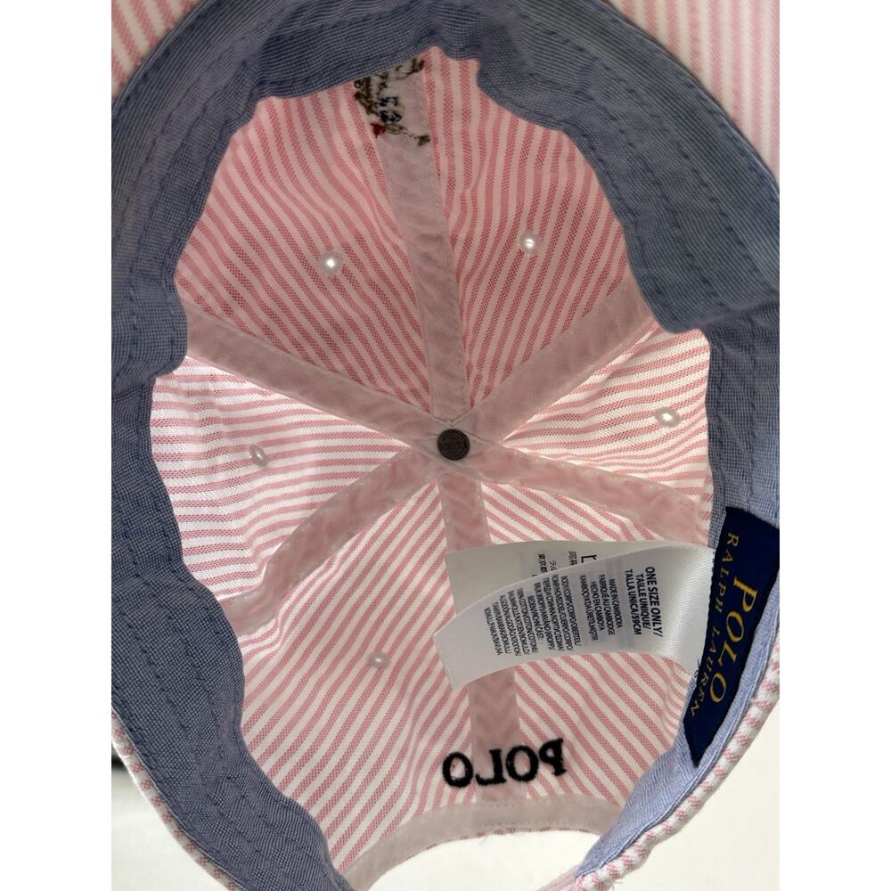 Striped Oxford Cap Save to Wishlist Polo Ralph Lauren Pink And White One Size - Picture 6 of 7